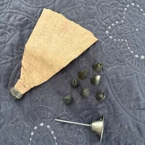 Vintage Icing Piping Bag and Nozzles Set